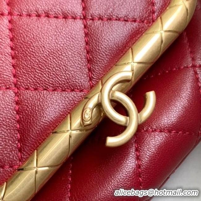 Most Popular Chanel Original mini Magnet buckle bag AS1885 red