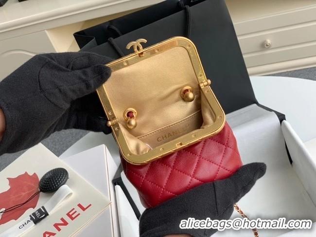 Most Popular Chanel Original mini Magnet buckle bag AS1885 red