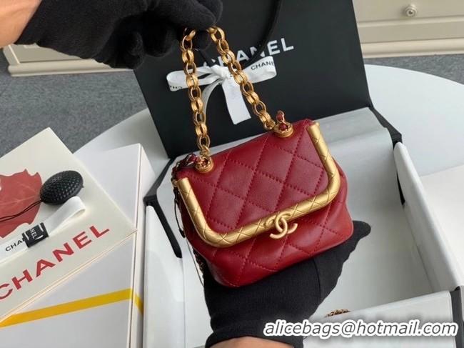 Most Popular Chanel Original mini Magnet buckle bag AS1885 red