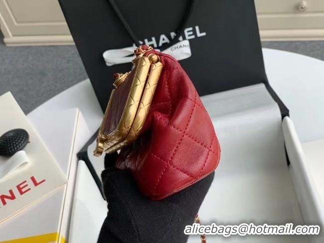 Most Popular Chanel Original mini Magnet buckle bag AS1885 red