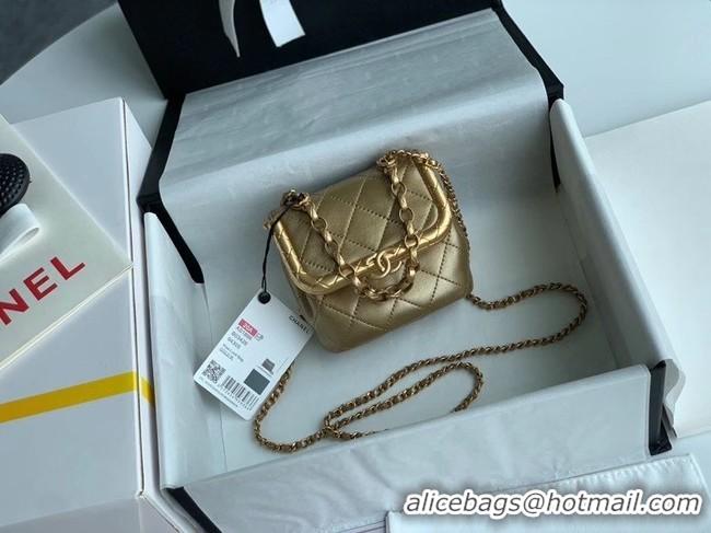 Top Grade Chanel Original mini Magnet buckle bag AS1885 gold