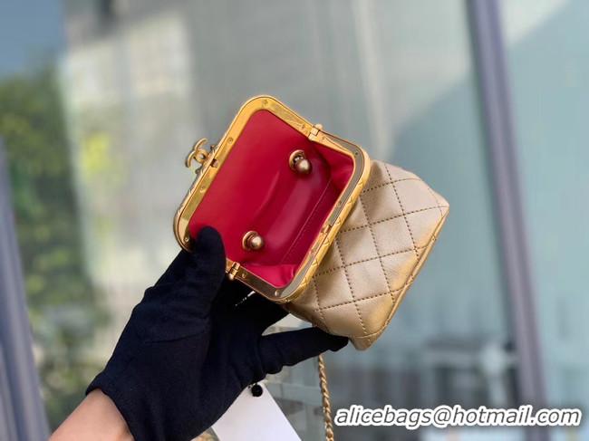 Top Grade Chanel Original mini Magnet buckle bag AS1885 gold