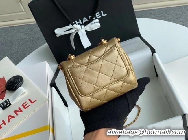 Top Grade Chanel Original mini Magnet buckle bag AS1885 gold