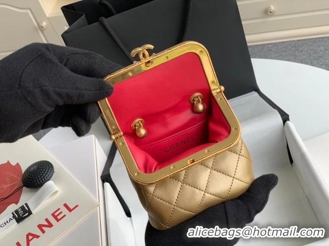 Top Grade Chanel Original mini Magnet buckle bag AS1885 gold