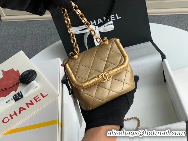 Top Grade Chanel Original mini Magnet buckle bag AS1885 gold