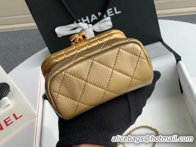 Top Grade Chanel Original mini Magnet buckle bag AS1885 gold