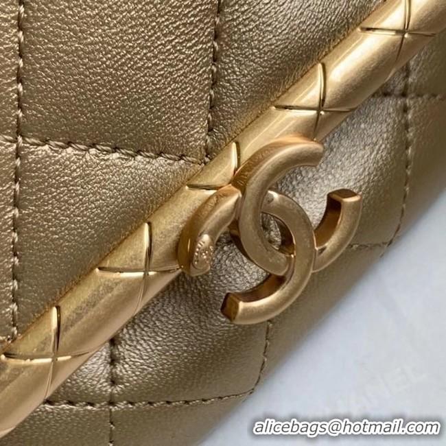 Top Grade Chanel Original mini Magnet buckle bag AS1885 gold