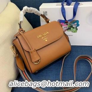 Fashion Prada Calf skin tote 1BD071 1BD209 brown