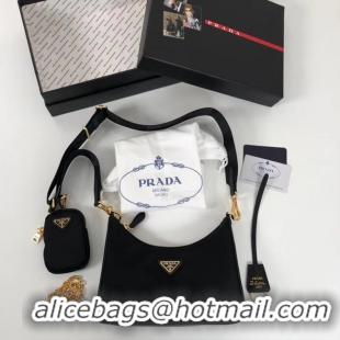 Top Grade Prada Re-Edition nylon shoulder bag 1BH204 black