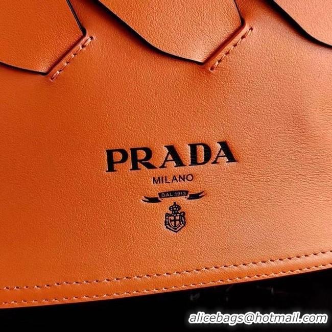 Cheap Price Prada Leather Tress Tote 1BG318 orange