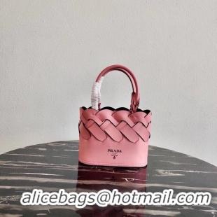 1:1 aaaaa Prada Leather Tress Tote 1BG318 pink