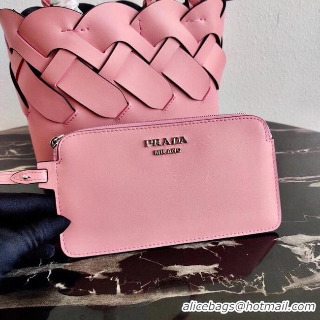 1:1 aaaaa Prada Leather Tress Tote 1BG318 pink