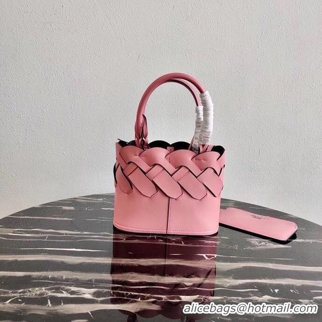 1:1 aaaaa Prada Leather Tress Tote 1BG318 pink