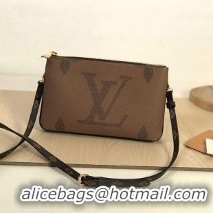 Best Quality Louis Vuitton Monogram Reverse Canvas Double Zip Pochette M69203