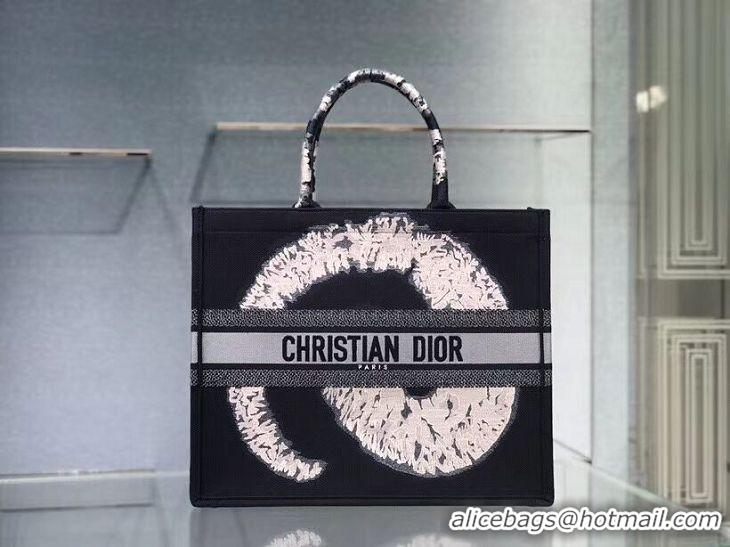 Refined DIOR BOOK TOTE EMBROIDERED CANVAS BAG C1286-15