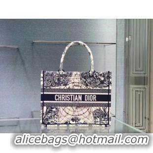 Luxury DIOR BOOK TOTE EMBROIDERED CANVAS BAG C1287-18