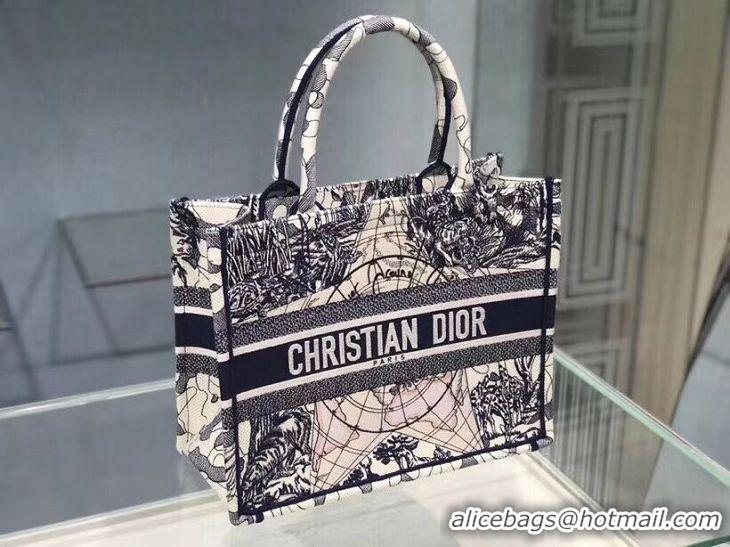 Luxury DIOR BOOK TOTE EMBROIDERED CANVAS BAG C1287-18