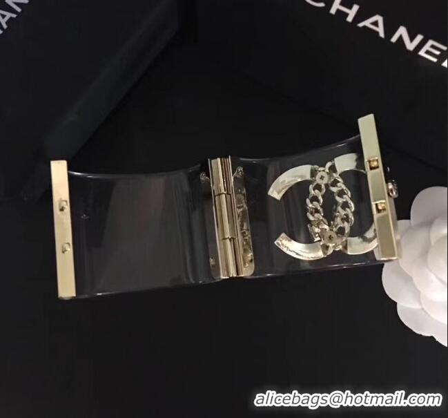 New Design Chanel Resin Lock Chain CC Cuff Bracelet CC1623 2019