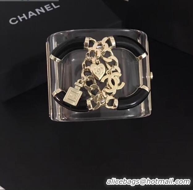 New Design Chanel Resin Lock Chain CC Cuff Bracelet CC1623 2019