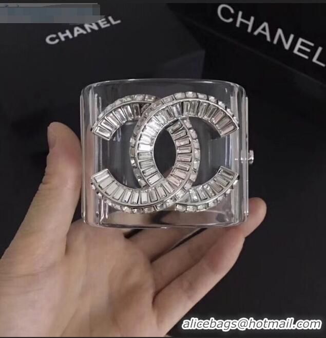 Discount Chanel Resin Crystal CC Cuff Bracelet CC8001 2019