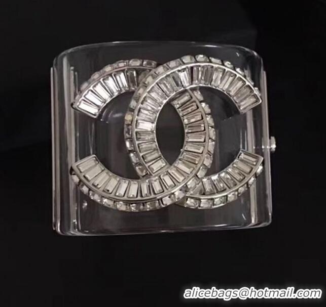 Discount Chanel Resin Crystal CC Cuff Bracelet CC8001 2019