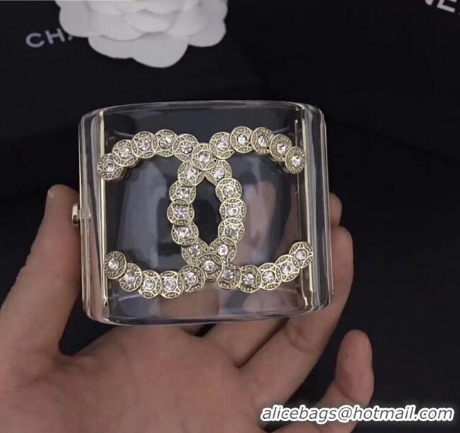 Unique Style Chanel Resin Crystal CC Cuff Bracelet CC7102 2019