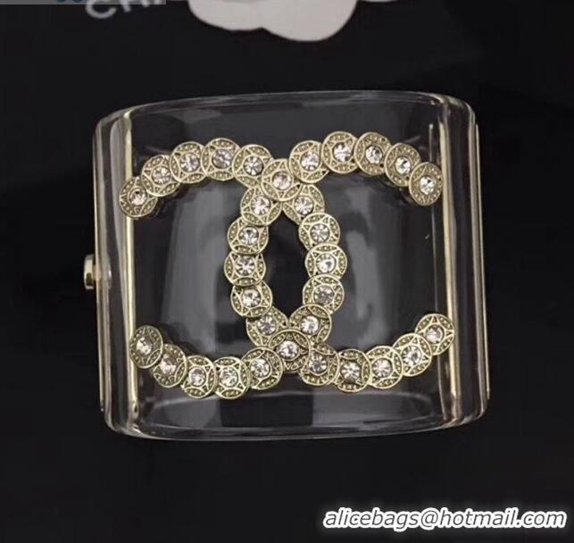 Unique Style Chanel Resin Crystal CC Cuff Bracelet CC7102 2019