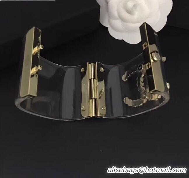 Unique Style Chanel Resin Crystal CC Cuff Bracelet CC7102 2019