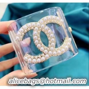 Good Quality Chanel Resin Pearl CC Cuff Bracelet CC1602 2019