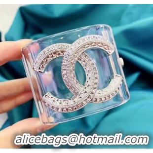 Imitation Chanel Resin Crystal CC Cuff Bracelet CC1633 2019