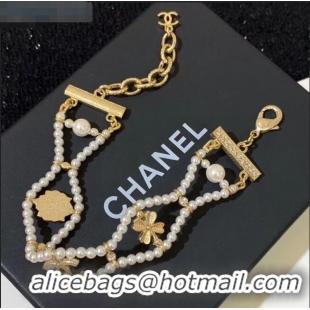 Unique Style Chanel Pearl Wide Bracelet AB2928 2019