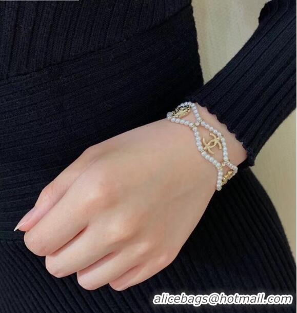 Unique Style Chanel Pearl Wide Bracelet AB2928 2019