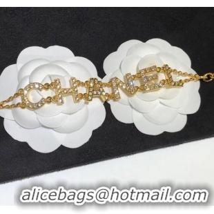 Low Cost Chanel Crystal Logo Bracelet CC0606 2020