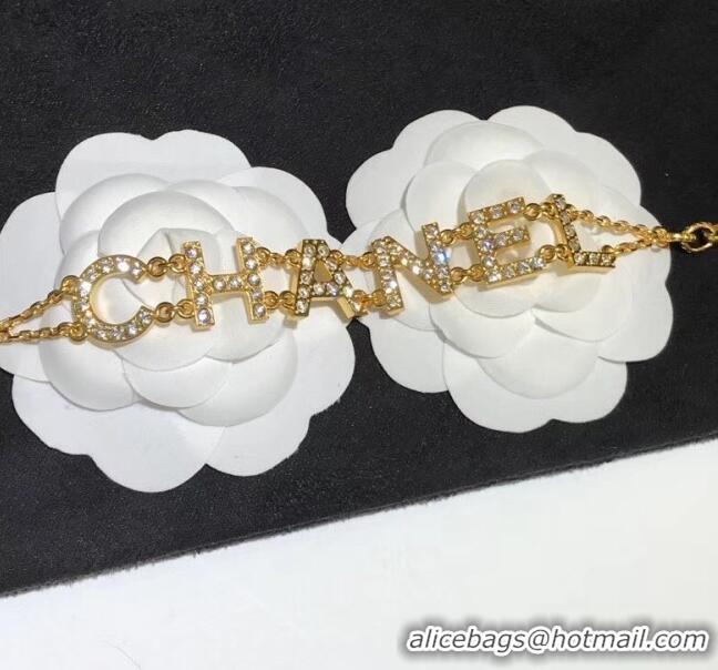 Low Cost Chanel Crystal Logo Bracelet CC0606 2020