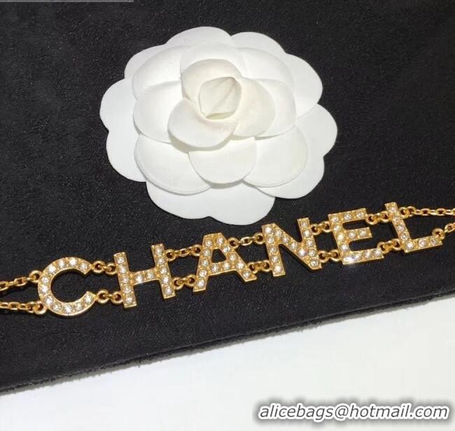 Low Cost Chanel Crystal Logo Bracelet CC0606 2020