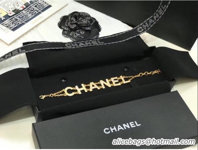 Low Cost Chanel Crystal Logo Bracelet CC0606 2020