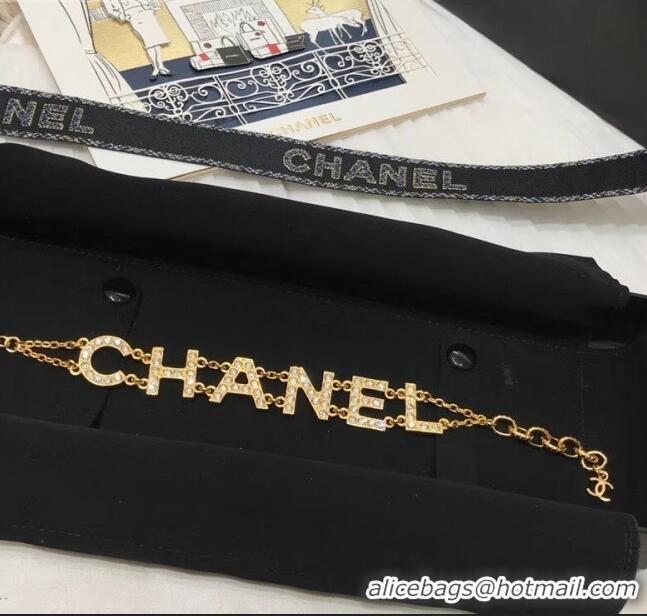 Low Cost Chanel Crystal Logo Bracelet CC0606 2020