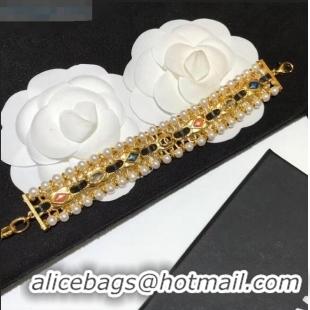 Unique Style Chanel Leather Chain Bracelet CC3408 2020