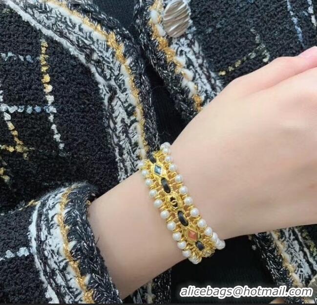 Unique Style Chanel Leather Chain Bracelet CC3408 2020