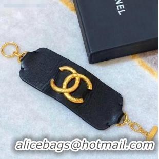 Classic Specials Chanel CC Leather Bracelet AB3353 Black 2020