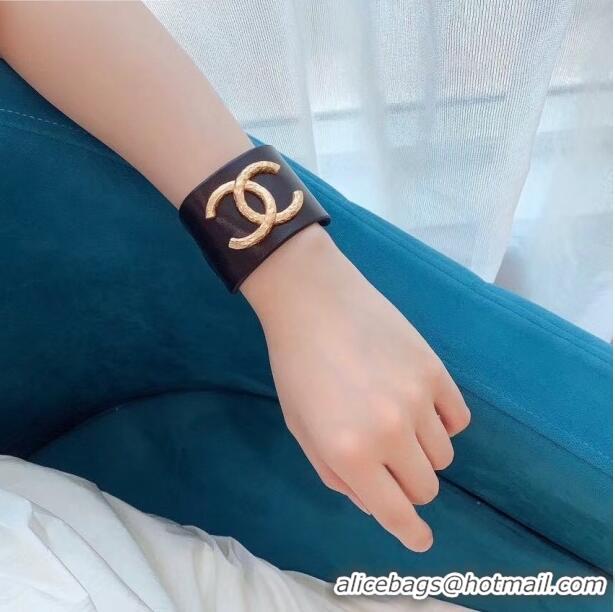 Classic Specials Chanel CC Leather Bracelet AB3353 Black 2020