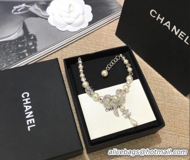 Cheapest Chanel Bow Pearl Bracelet AB4296 Silver 2020