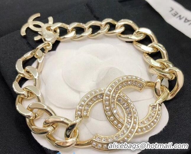 Low Cost Chanel Pearl CC Chain Bracelet CC0327 2020