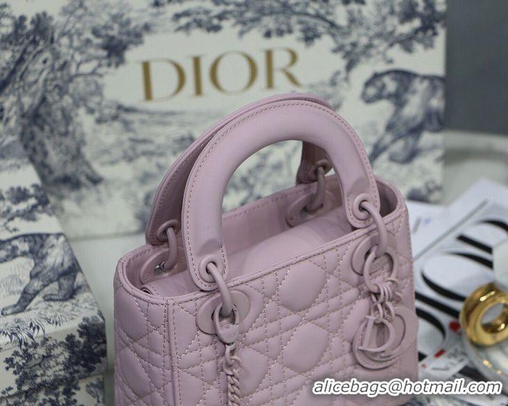 Good Looking Dior Lady Dior Bag Original Sheepskin Leather CD5500 pink