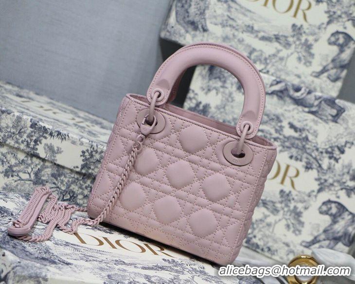 Good Looking Dior Lady Dior Bag Original Sheepskin Leather CD5500 pink