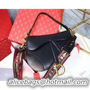 Most Popular Dior MINI SADDLE BAG IN BLACK CALFSKIN M0447