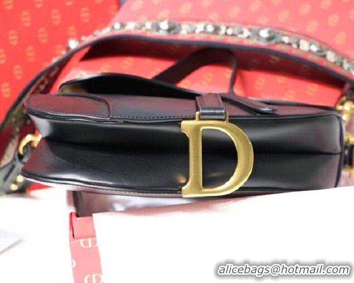 Most Popular Dior MINI SADDLE BAG IN BLACK CALFSKIN M0447