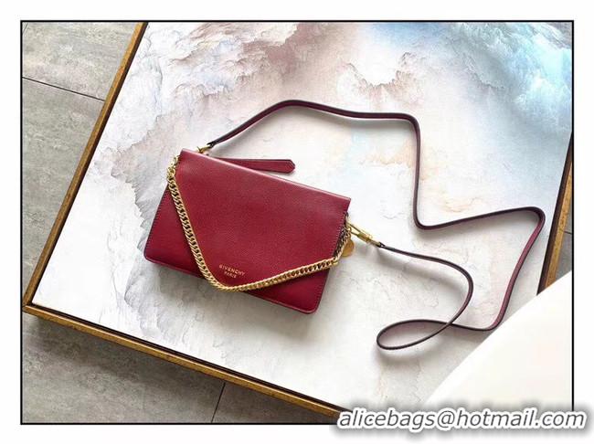 Crafted GIVENCHY leather and suede shoulder bag 9337 Wine