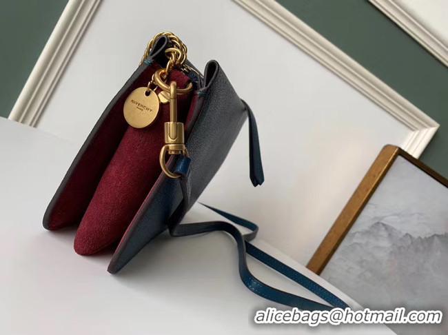 Popular Style GIVENCHY leather and suede shoulder bag 9337 blue