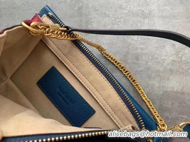 Popular Style GIVENCHY leather and suede shoulder bag 9337 blue